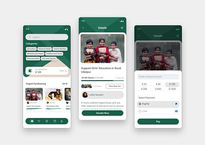 Donation App Design design donation ui ui design user interface ux