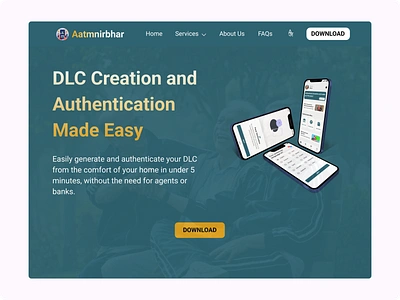 Landing Page for DLC Authentication App app design graphic design landing page landing page design landing page for app mobile app website design