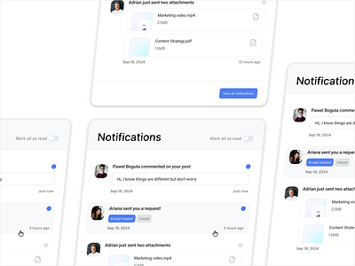 Notifications UI - Design design ui ux ux design visual design web web design