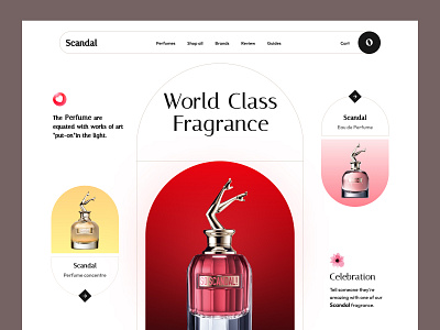 Perfume Web Site Design: Landing Page / Home Page UI aroma beauty body care ecommerce fragrance gift interface landing page luxury perfume mist perfume perfume art perfume store perfume website service startup web design website