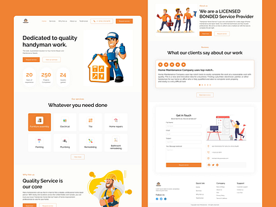 Handyman Website Landing Page UI Animation animation branding design handyman handyman website interaction product design services startup ui ui animator ui design uiux ux ux design web web design web uiux