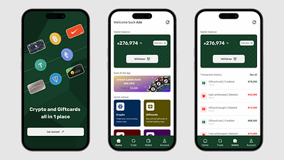TradeDeck crypto design giftcards ui ux