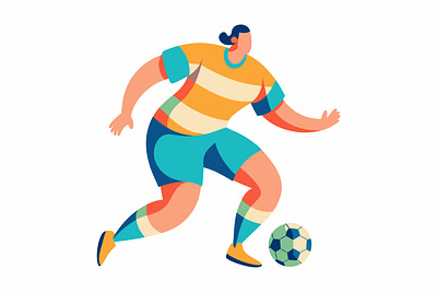 Footballer Illustration big bold body colorful illustration flat illustration football graphic design illustration matisse modern illustration soccer soccer illustration sport sport illustration