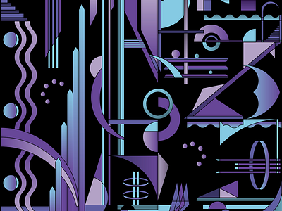 Persuasion System abstract blue design geometric illustration illustrator pink purple sci fi shapes vector