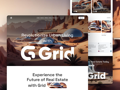 Grid - Modern Real Estate Landing Page app branding design figma futuristic graphic design illustration logo modern real estate ui