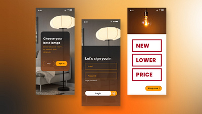 Mobile App - Lamp Product Design branding figma graphic design ui