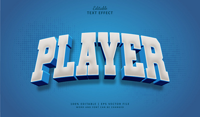 Text Effect Player 3d logo poster rugby text effect