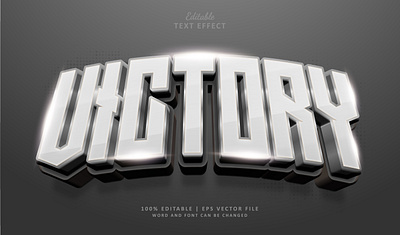 Text Effect Victory 3d chrome diamond esports logo silver text effect victory