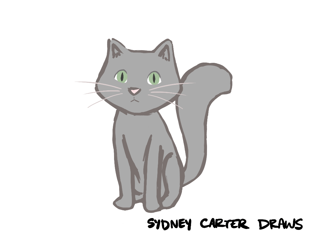 Grey Kitty gif animation cat character grey illustration kitty logo