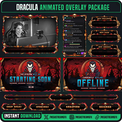 Dracula Stream Overlay Package fantasy overlay