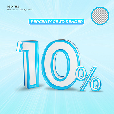 Percentage 3D Render graphic design