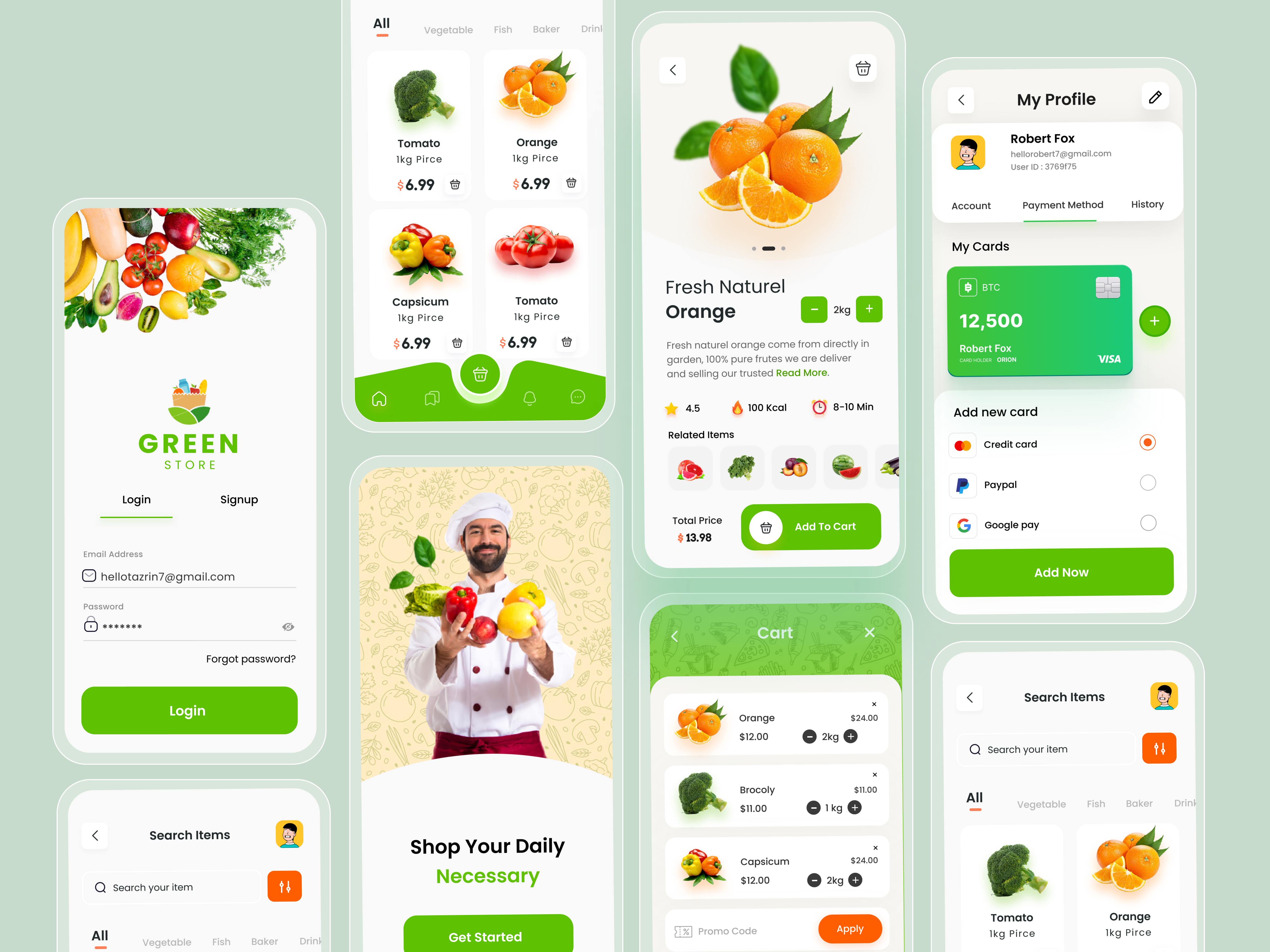 Example of Food Delivery App Design 