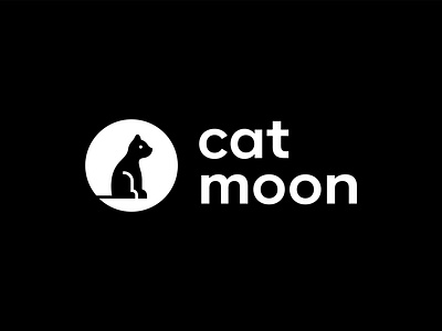 Logo Design - Cat Moon abstract logo abstract logo design animal logo black and white logo design brand logo design branding cat logo cat logo design creative logo design graphic design illustration logo logo design logomark logotype minimal logo moon logo design negative space logo unique logo