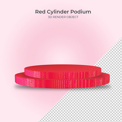 Red Cylinder Podium graphic design