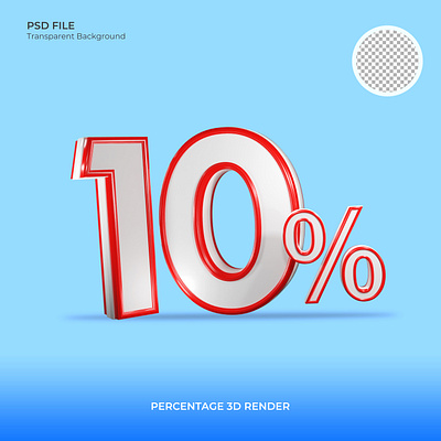 Percentages Number 3D Render graphic design