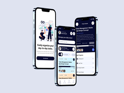 Task Management App 3d android animation branding calendar date picker graphic design ios logo management app mobile app motion graphics note organize planning schedule task app task manager ui design ux design