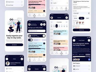 Task Management App 3d android animation branding calendar date picker graphic design ios logo management app mobile app motion graphics note organize planning schedule task manager trendy app ui design ux design