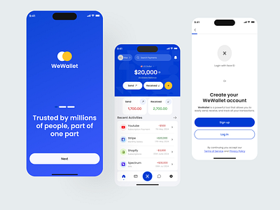 WeWallet - Financial Solutions adobe xd branding design figma fin tech financial graphic design illustration landing page logo ui ux