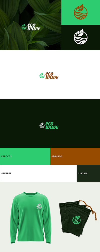 EcoWave: a sustainable products brand branding des design graphic design illustration logo typography ui vector