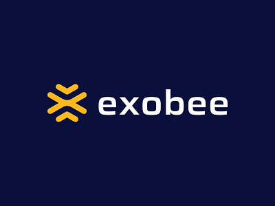 exobee bee beekeeping bumblebee creative logo harvest hive honey initial logo initial x letter x logo design logo inspiration nature nectar simple logo wasp yellow