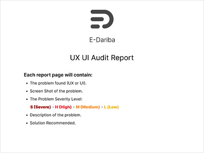 E-Dariba UX Audit Report (Internship 1st Task) report ui ui audit ux ux audit