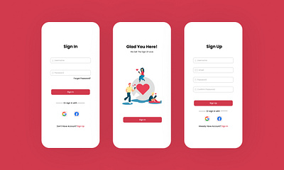 Sign In & Sign Up UI design app design graphic design ui ui ux design user interface design ux design