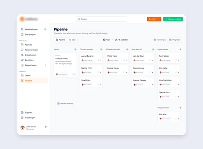 CRM pipeline UI design amsterdam app apple application branding crm design pipeline saas software ui ux