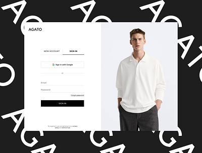 AGATO - Login page dailyui design landing page login minimalism page product design sign in sign up trend trends ui uiux uiux design user interface ux web website