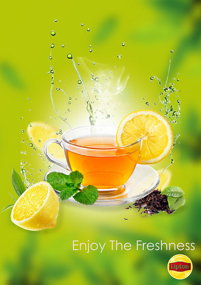 Poster design for green tea graphic design