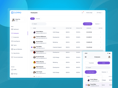 HR Management Employees Dashboard Ui/Ux design admin dashboard app dashboard data visual employee management hr hr management hrd management dashboard meeting people performance saas statistics streaming platform uiux uxdesign web design