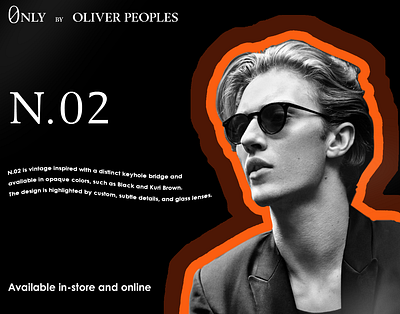 A poster on Oliver Peoples graphic design photoshop