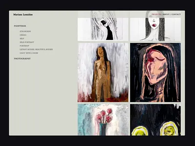 Daily UI - Artist's Portfolio artist artistsportfolio daily portfolio portfoliowebsite projects