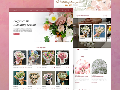 Flower Shop Website 💐 | Redesign Landing Page flower flower shop landing page ui ui design uiux web design website