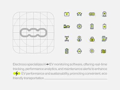 Electrooo iconography branding electric vehicle icon iconography illustration it logo logo design minimal simple technology