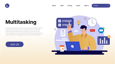 Multitasking Illustration Concept animation graphic design illustration multitasking multitasking illustration
