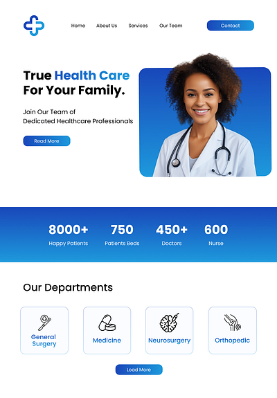 Medical / Hospital UI Design dribble fi figma design graphic design hospital ui website