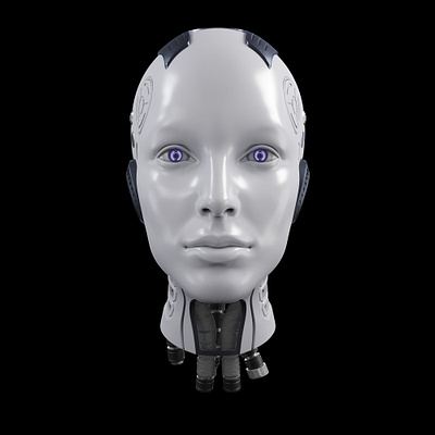 Female Robot Head 3d animation cgi character head render robot sci fi