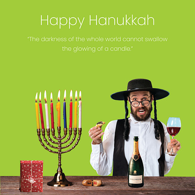 Post for Happy Hanukkah Day branding design graphic design holiday social media