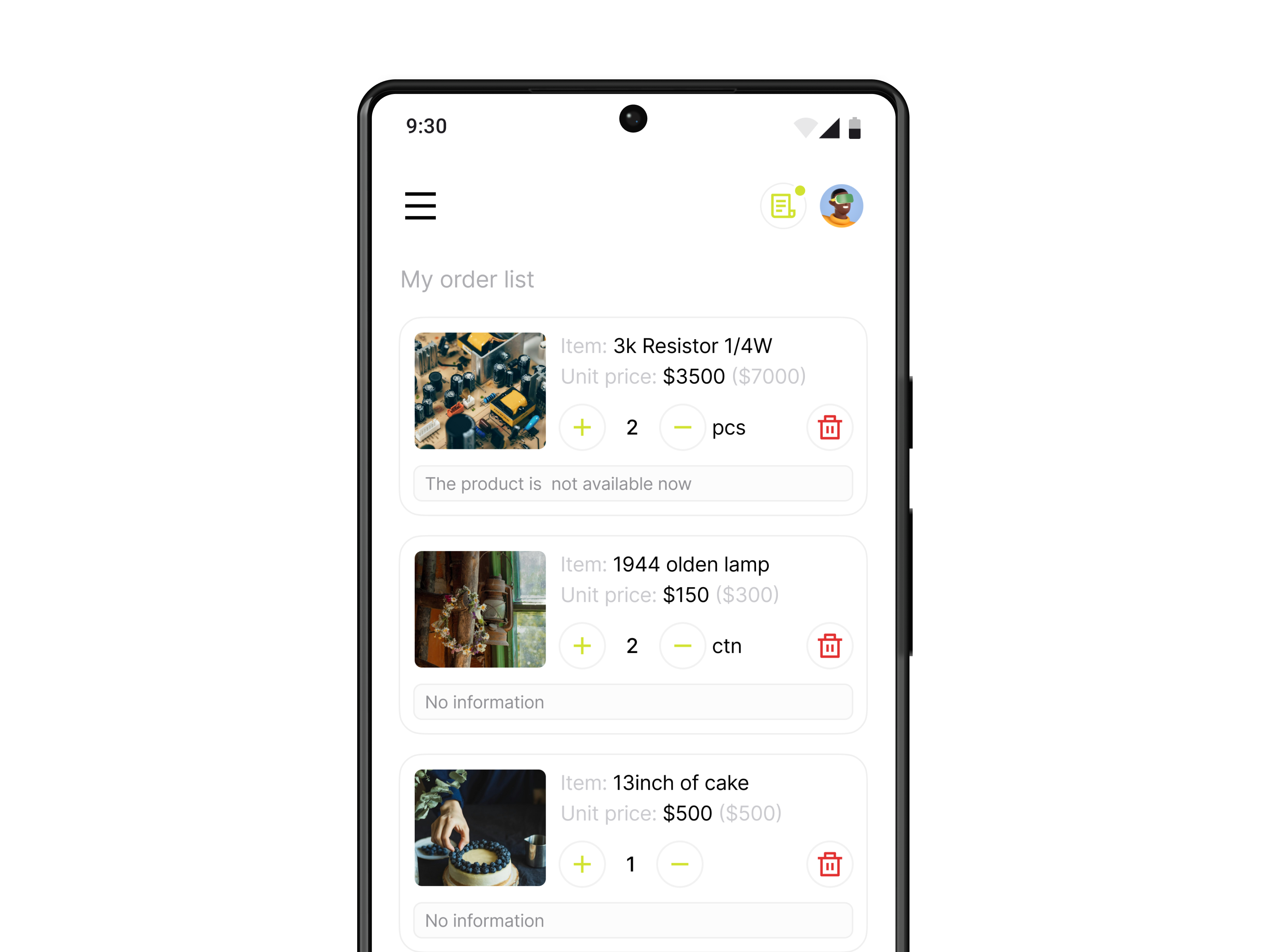 My order list app design ecommerce eshop inspiration list mobile app shop shots ui