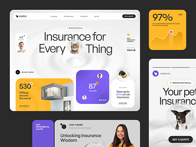 Website for an Insurance Company design interface product service startup ui ux web website