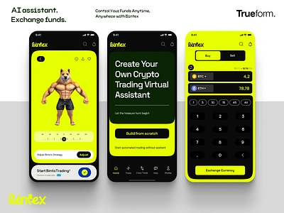 Bintex | App Preview ai app assets assistant change crypto cryptocurrency dashboard digital finance fintech fund security transfer ui ux wallet web web3 webdesign