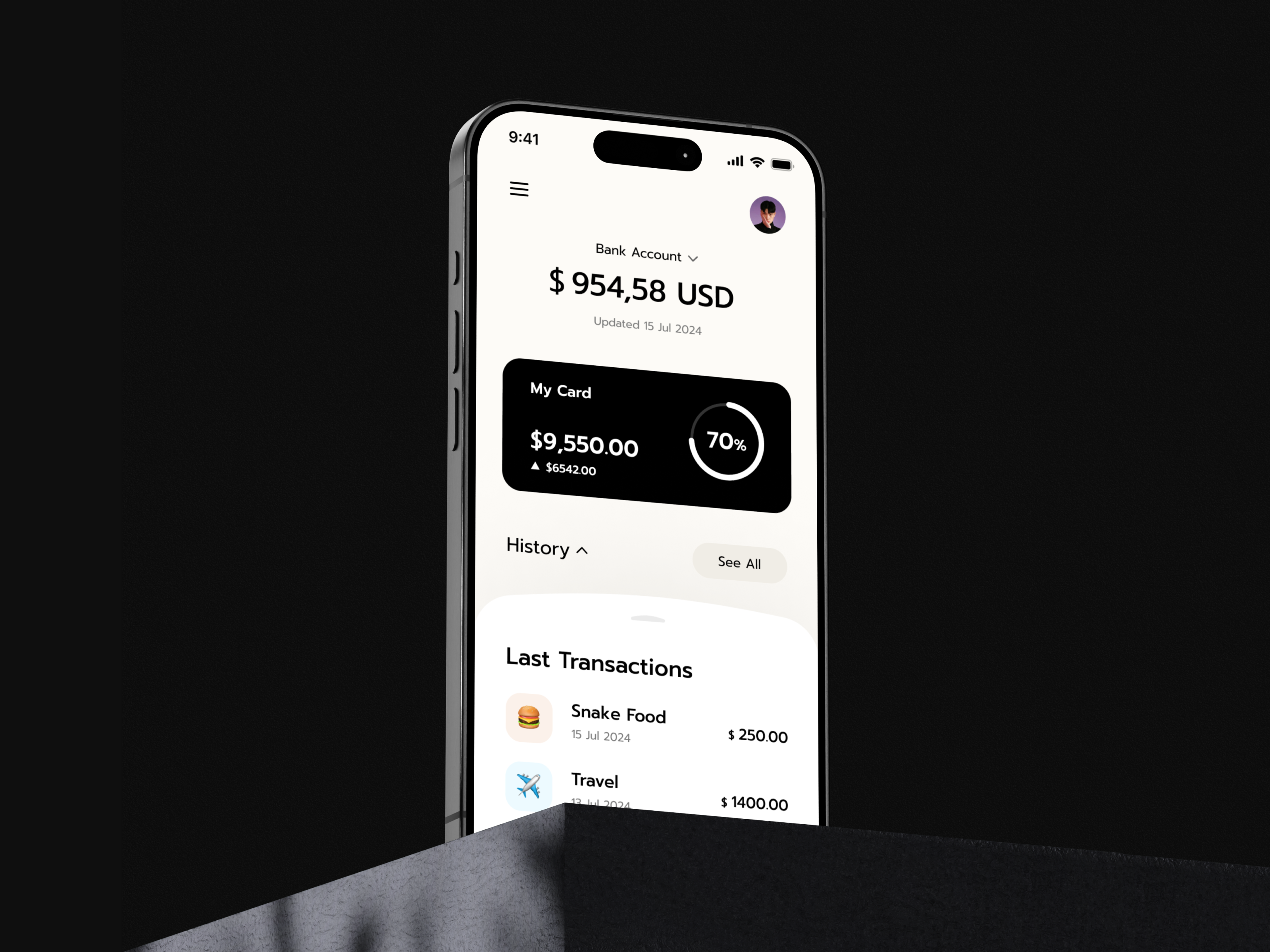 Banking App app balance balance page bank app banking banking app credit cart finance finance app finance management finance wallet financial financial app fintech mobile mobile banking money online banking payment wallet