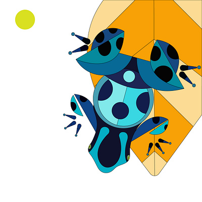Frog with Leaf branding graphic design illustration vector