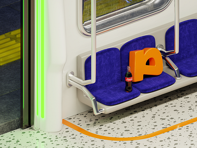 Pinkman daily 3D challenge | Metro 3d 3d art 3d composition 3d scene art blender cinema cinema 4d graphic design letter metro render scene soft light subway way