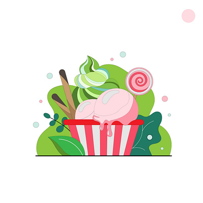 Pineapple-Ice-Cream-in-Cup branding graphic design illustration vector