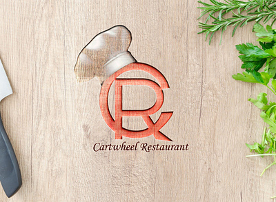 Introducing a sleek modern logo for our Cartwheel Restaurant. 3d branding graphic design logo