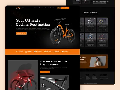 Cycle Website Home Page Design bicycle bike biking cycling homepage landing page product design ride riding saas travel ui