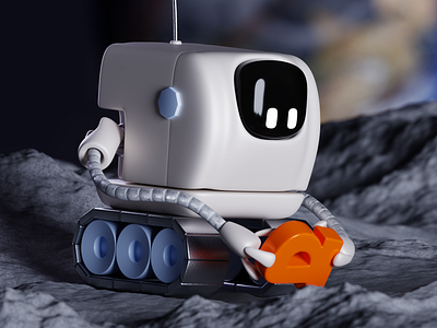 Pinkman daily 3D challenge | Moon rover 3d 3d art 3d design art blender cinema 4d grey moon moon rover robot rover scene space white