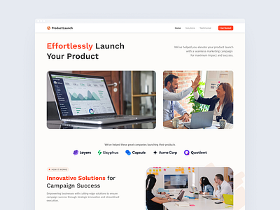 ProductLaunch - Landing Page branding clean design landing page minimalist ui website website design