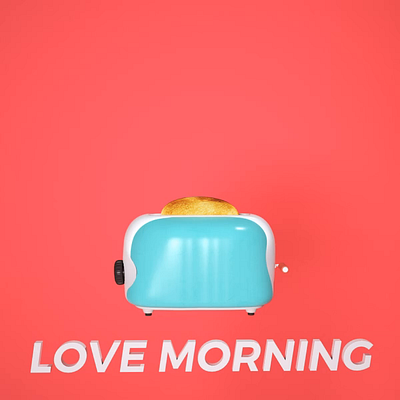 LOVE MORNING Logo Animation 3d animation bread logo animation morning motion graphics pop sound logo toast toaster